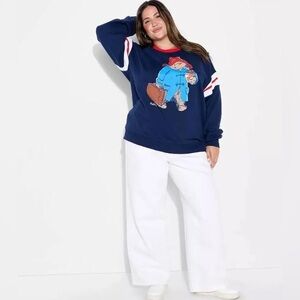 Size XXL Paddington Women’s Navy Sweatshirt with Bear Graphic
